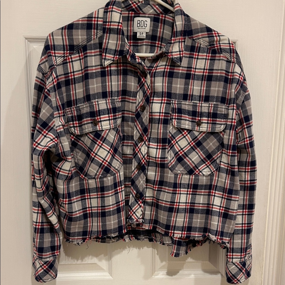 BDG Women's Plaid Flannel Waist Length - Small